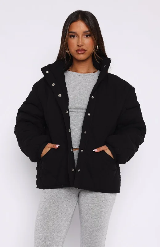 Extra Attention Puffer Jacket Black