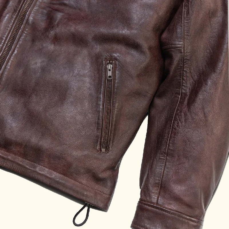 Glenwood Leather Driving Jacket | Mahogany