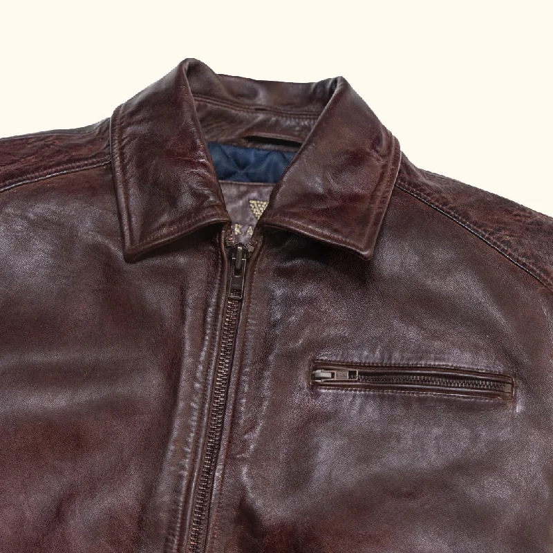 Glenwood Leather Driving Jacket | Mahogany