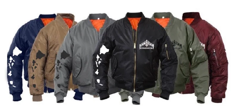 Hawaii Strength Island Sleeves Bomber Jacket