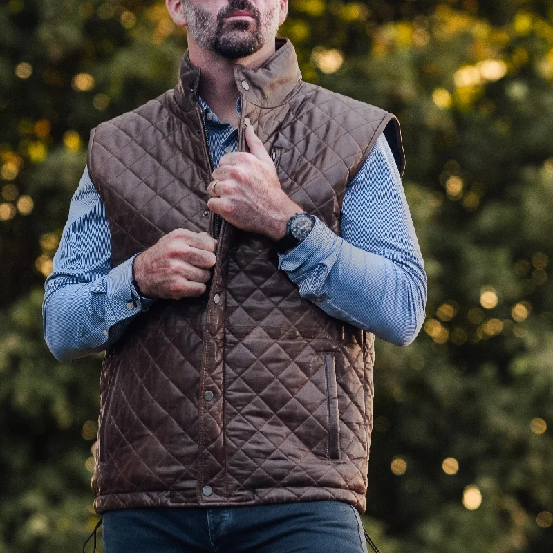 Limited Edition Highlands Quilted Leather Vest | Mahogany Brown