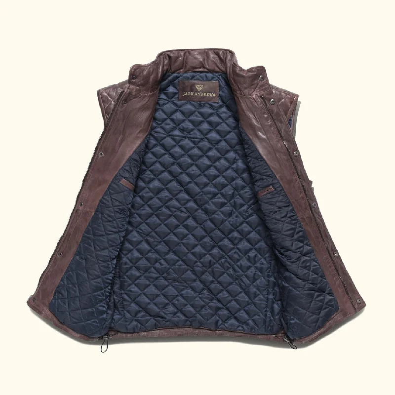 Limited Edition Highlands Quilted Leather Vest | Mahogany Brown