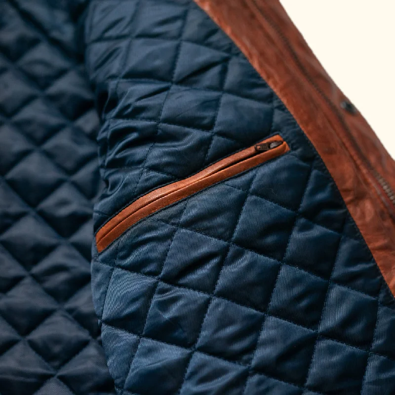 Highlands Quilted Leather Jacket | Whiskey Brown