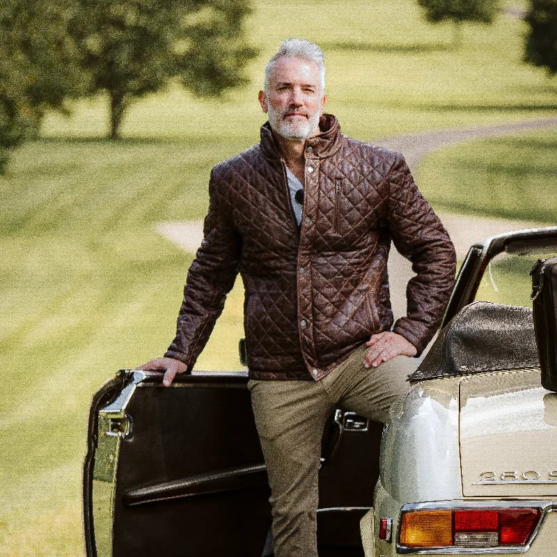 Limited Edition Highlands Quilted Leather Jacket | Mahogany Brown