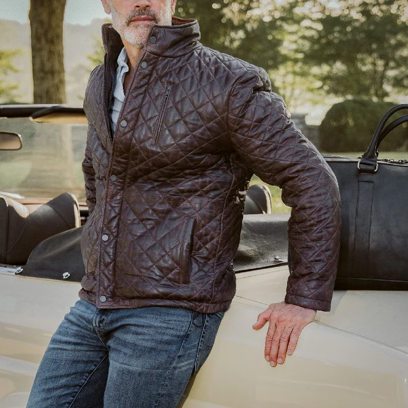 Limited Edition Highlands Quilted Leather Jacket | Mahogany Brown