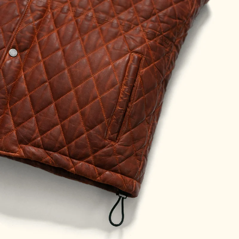 Highlands Quilted Leather Vest | Whiskey Brown