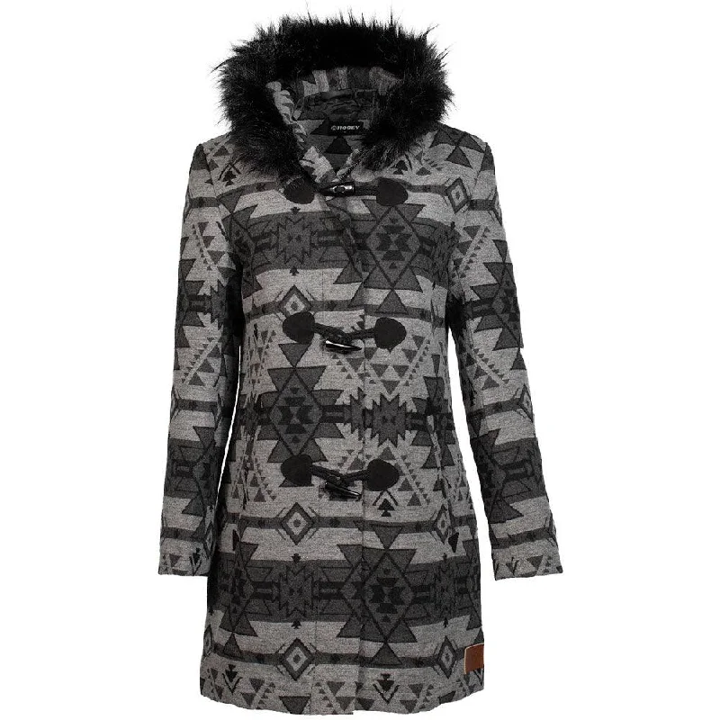 ""Hooey Ladies Jacket"" Charcoal w/Aztec Pattern