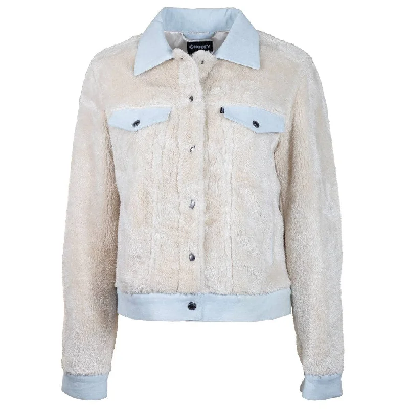 ""Hooey Ladies Jacket "" Cream Sherpa w/Denim Accents