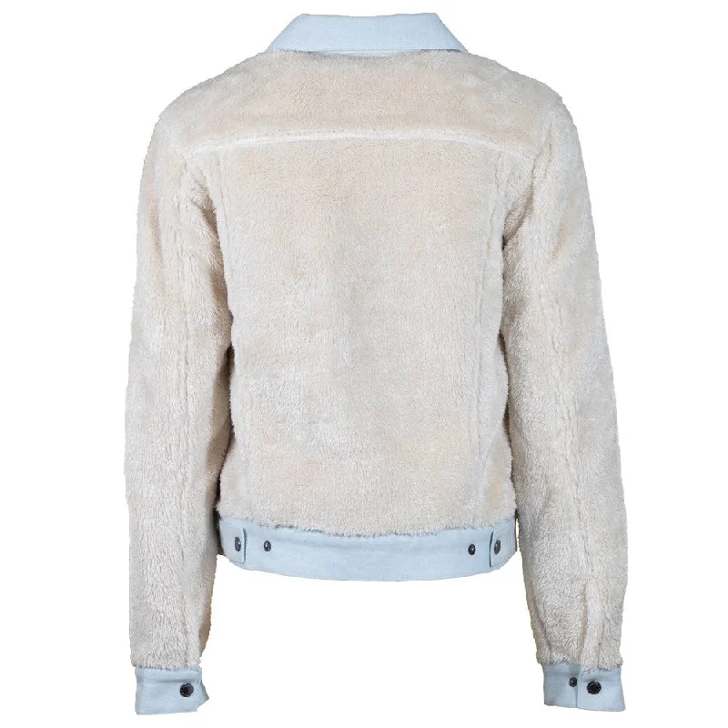 ""Hooey Ladies Jacket "" Cream Sherpa w/Denim Accents