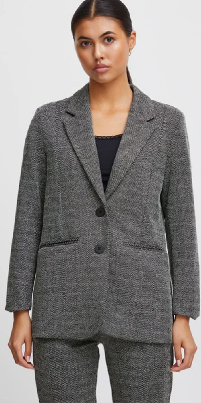 Ichi Herringbone Ponte Blazer