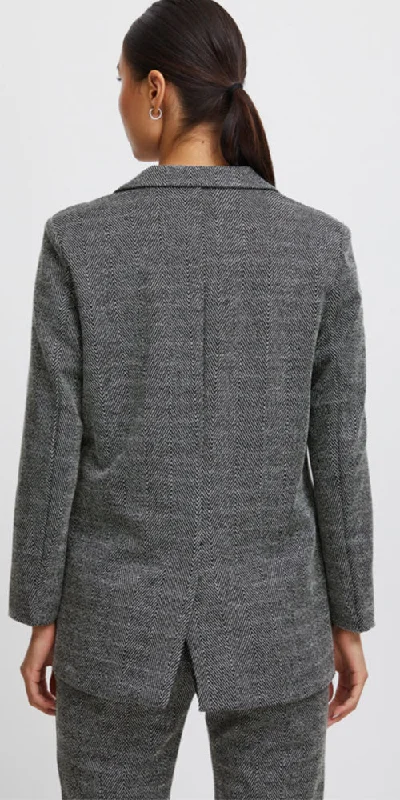 Ichi Herringbone Ponte Blazer