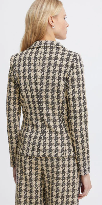 Ichi Houndstooth Ponte Blazer