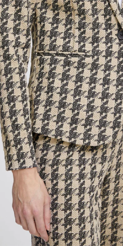 Ichi Houndstooth Ponte Blazer