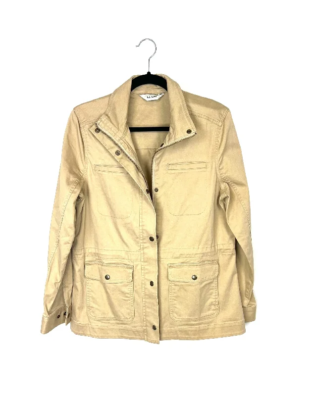 Tan Long Sleeve Utility Jacket - Small