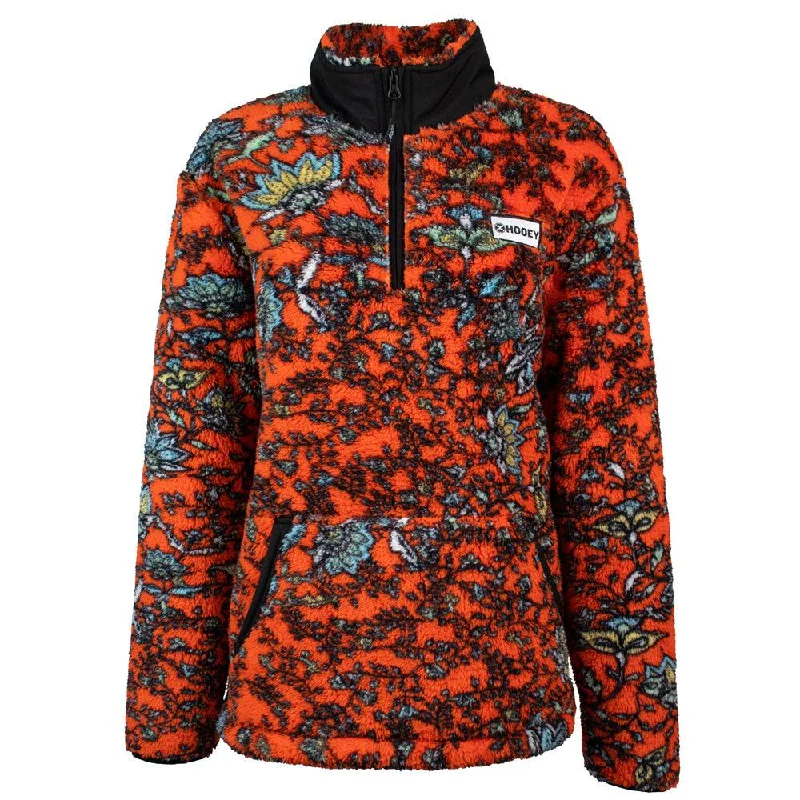 ""Ladies Fleece Pullover"" Red/Floral