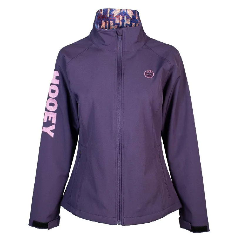 ""Ladies Softshell Jacket"" Purple w/Multi Color Aztec Lining