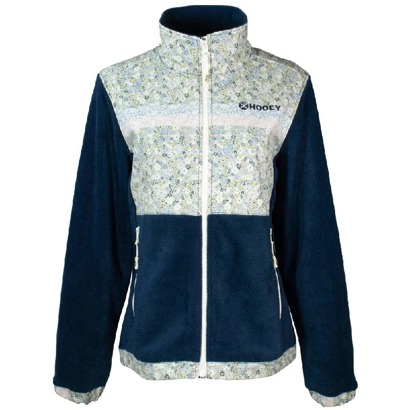 ""Ladies Tech Fleece Jacket"" Blue w/Floral Print