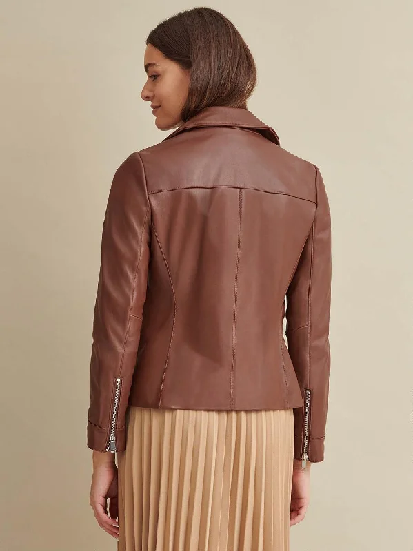 Leather Jacket with Metallic Details