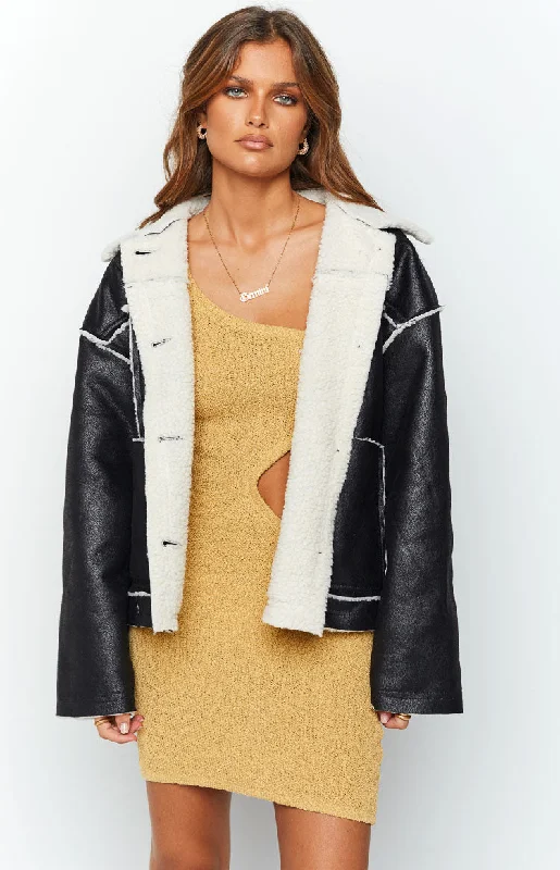 Lewis Black Fur Detail Jacket