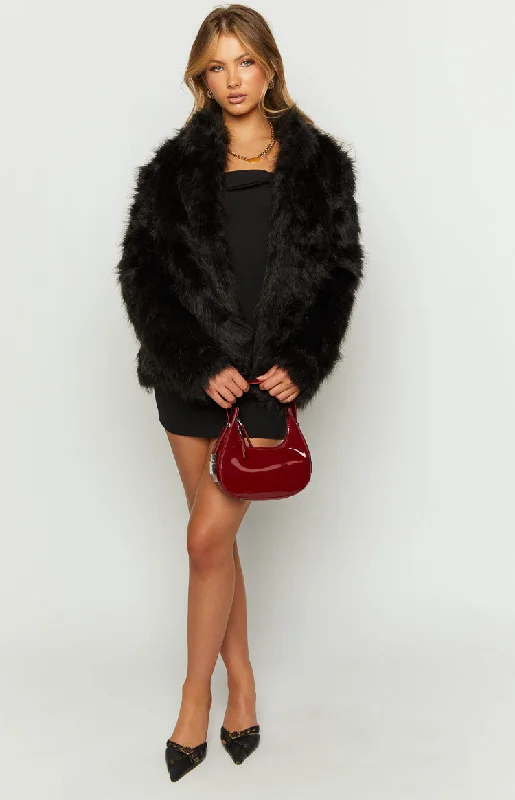 Lioness Bada Bing Onyx Faux Fur Jacket