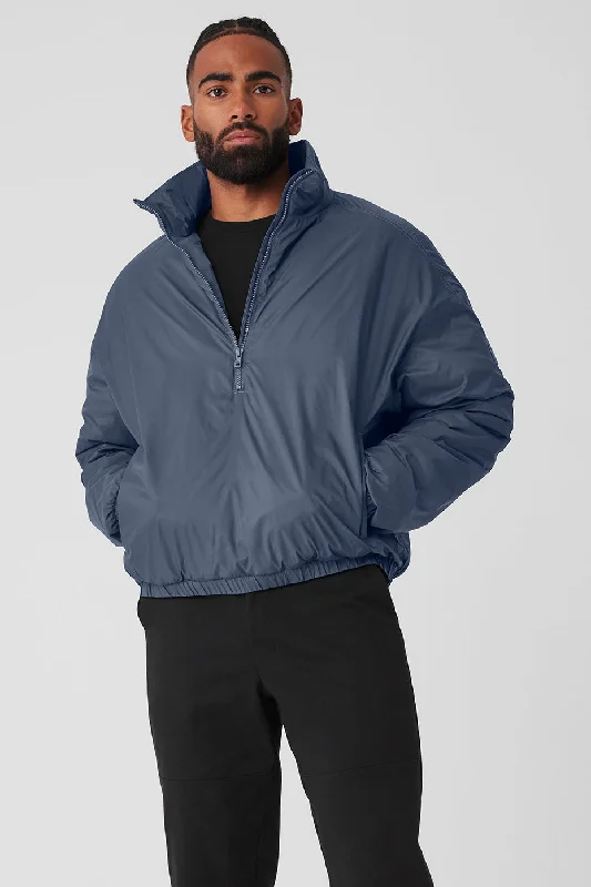 Latitude Light Weight 1/2 Zip Pullover Jacket - Bluestone