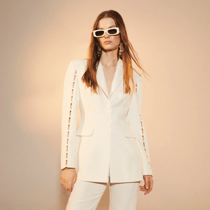 Marylebone Crepe Blazer in Vanilla Ice