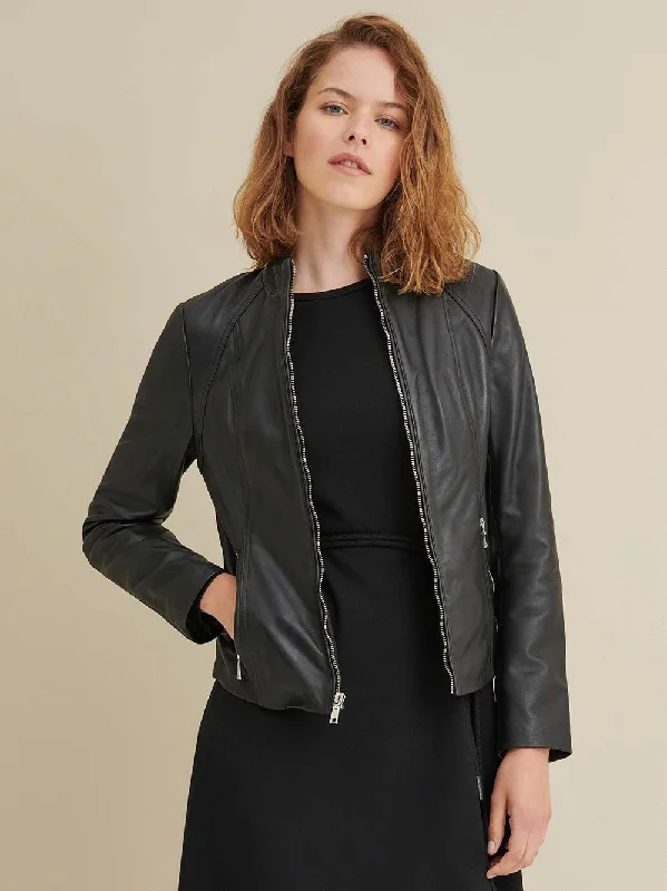 Meg Leather Scuba Jacket