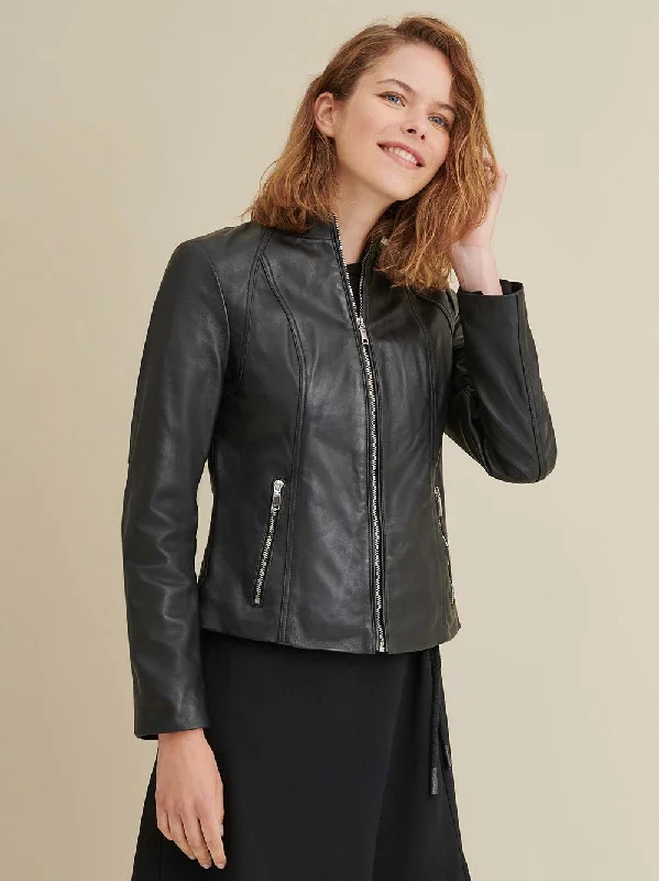 Meg Leather Scuba Jacket