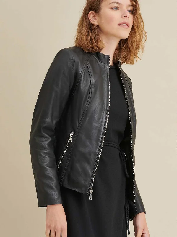 Meg Leather Scuba Jacket