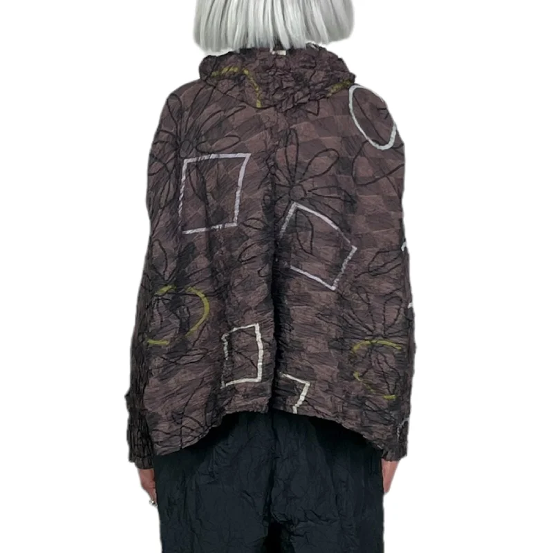 GRAPHIC PRINT HORIZONTAL PLEAT JACKET