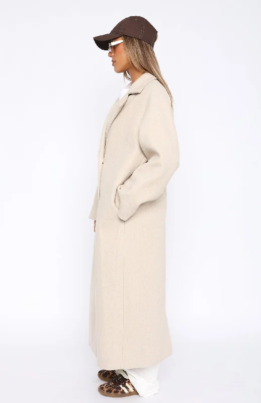 Modern Edge Oversized Coat Beige