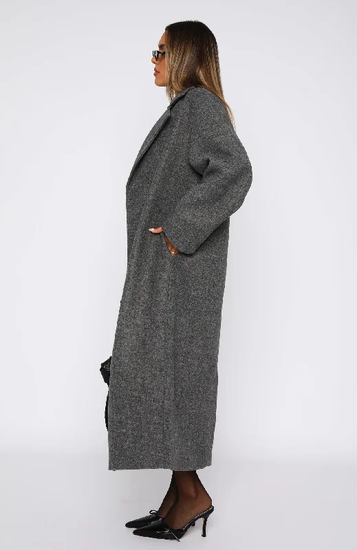 Modern Edge Oversized Coat Charcoal