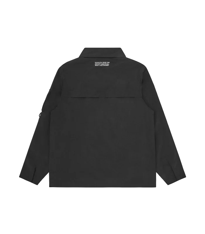 MULTI POCKET OVERSHIRT - BLACK