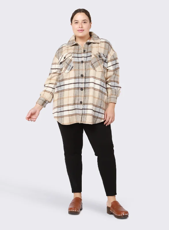 Plus: Cozy Plaid Overshirt