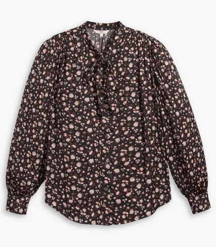 Plus: Floral Bow Blouse