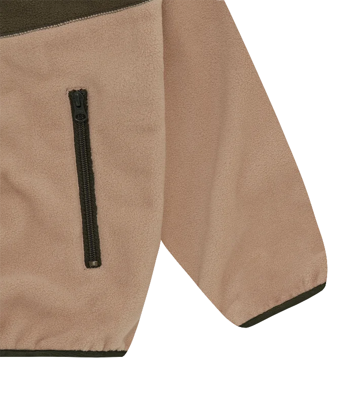 PULL OUT SHELL FLEECE ZIP THROUGH - SAND/CAMO