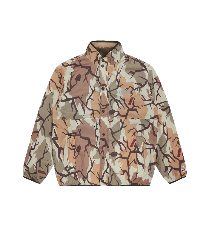 PULL OUT SHELL FLEECE ZIP THROUGH - SAND/CAMO