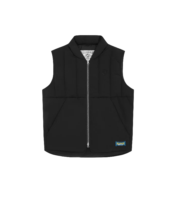 QUILTED DOWN GILET - BLACK