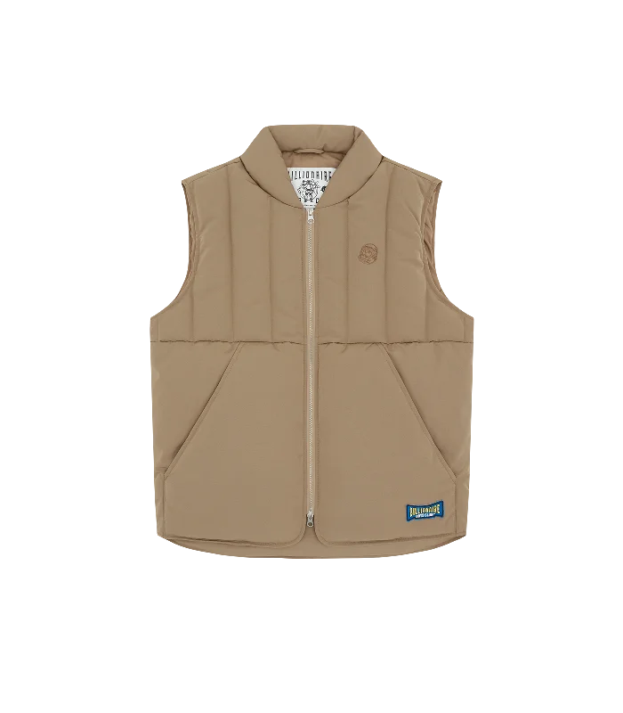 QUILTED DOWN GILET - PUTTY