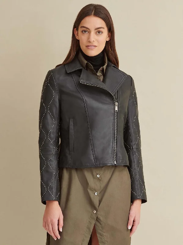 Roxy Studded Womens Leather Jacket