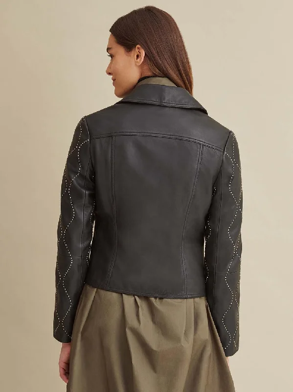 Roxy Studded Womens Leather Jacket