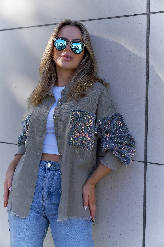 Sequin Sleeves Jacket