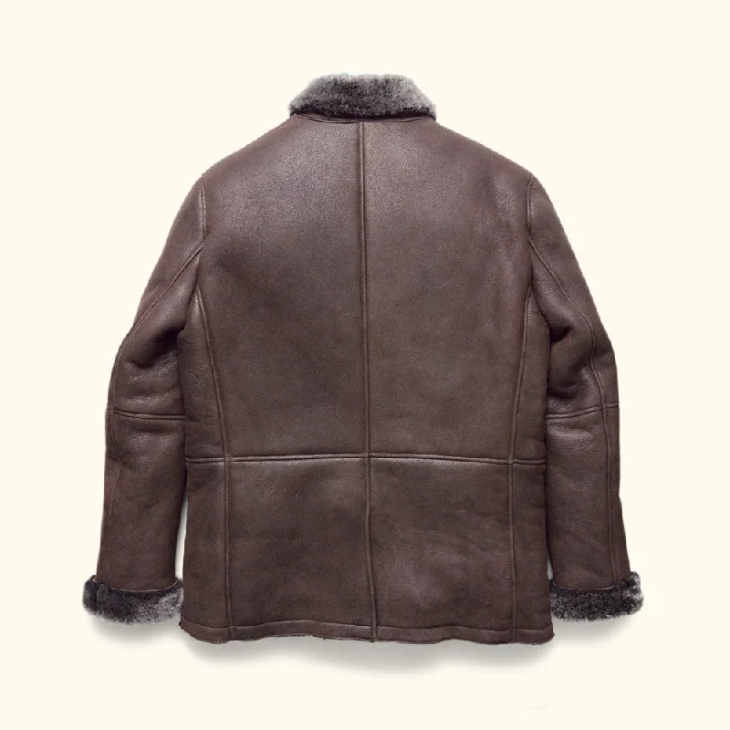 Big Sky Shearling Leather Blazer | Espresso Brown