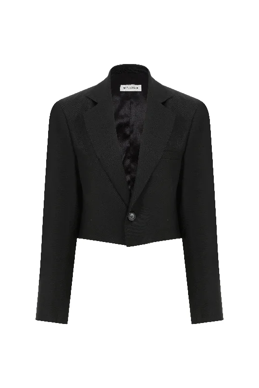 Siera Cropped Blazer In Black