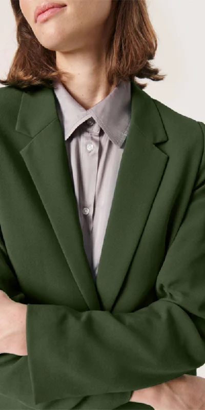 Soaked in Luxury Everyday Long Sleeved Blazer, green