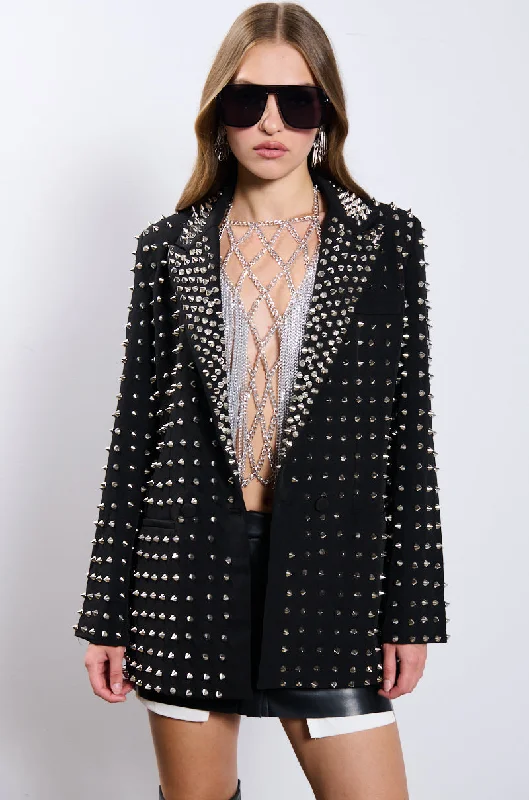 SUGAR AND SPICE SPIKED STUD BLAZER