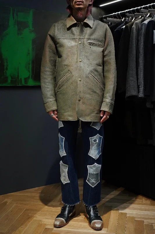 GILL LEATHER CAR COAT (GREEN GILL)