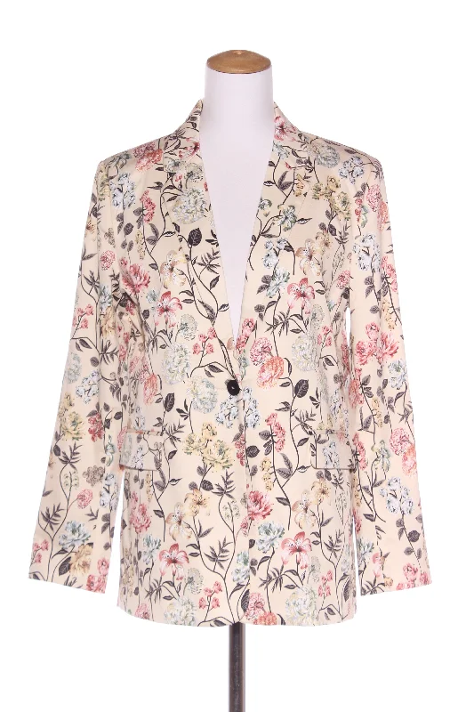 TUESDAY (LN) Cream floral sateen boyfriend blazer! 12