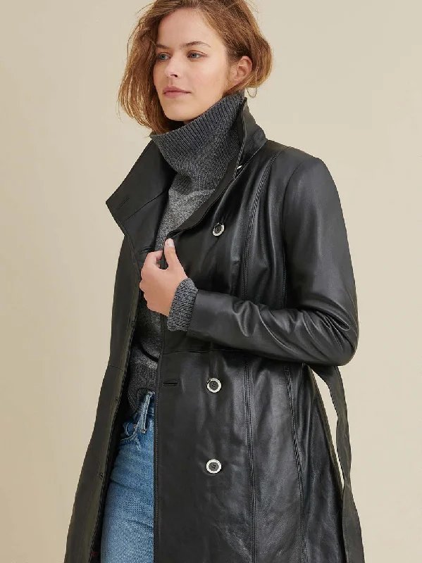 Victoria Belted Womens Leather Jacket