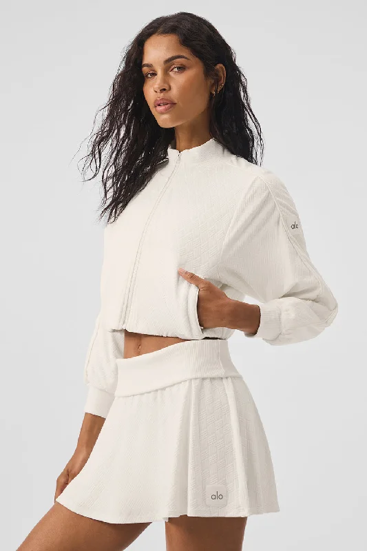 Cropped Doubles Only Full Zip Jacket - Ivory